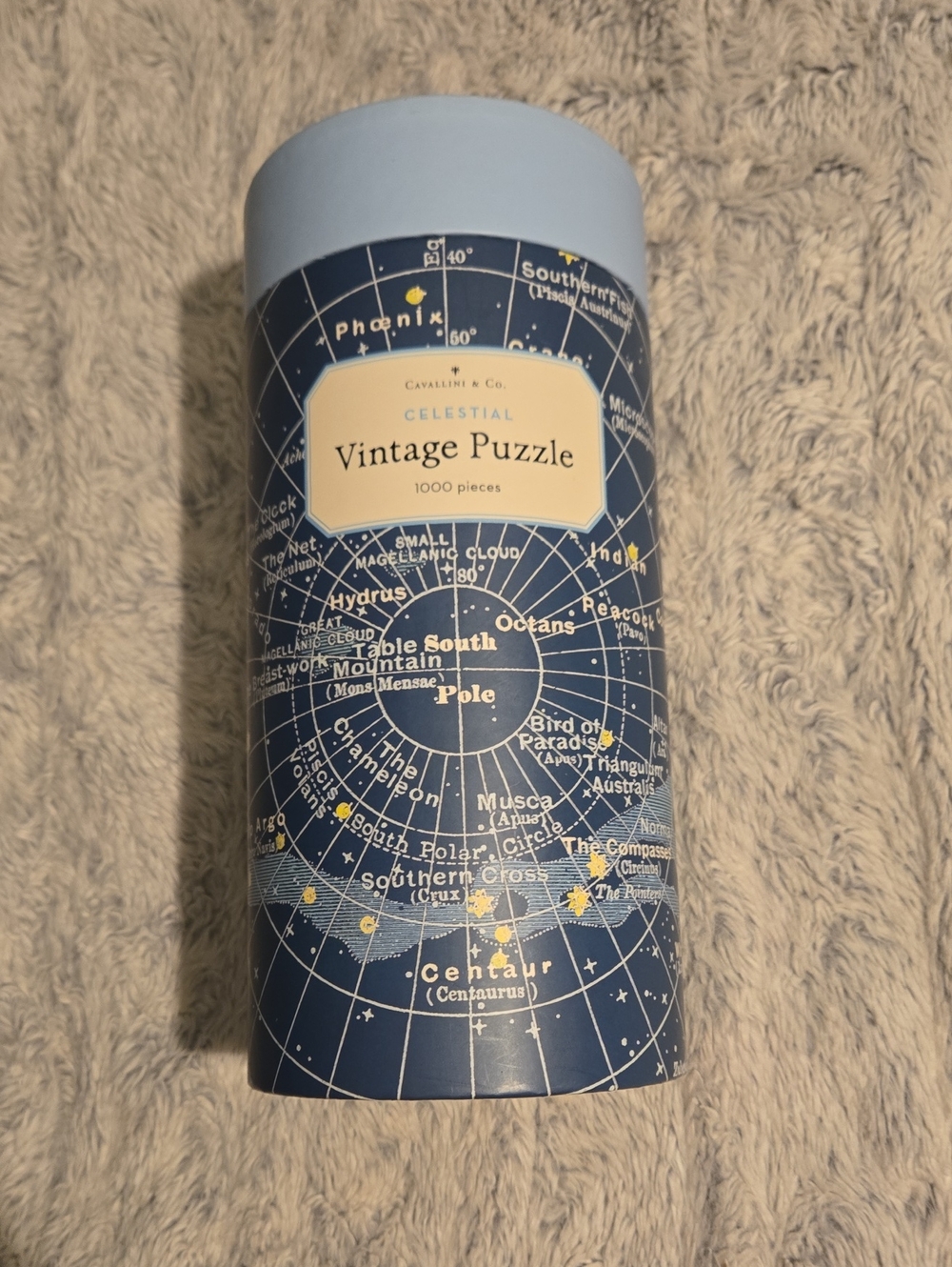 Cavallini & Co. Celestial Vintage Puzzle, Blue Map Of The Stars 1000 Pieces
